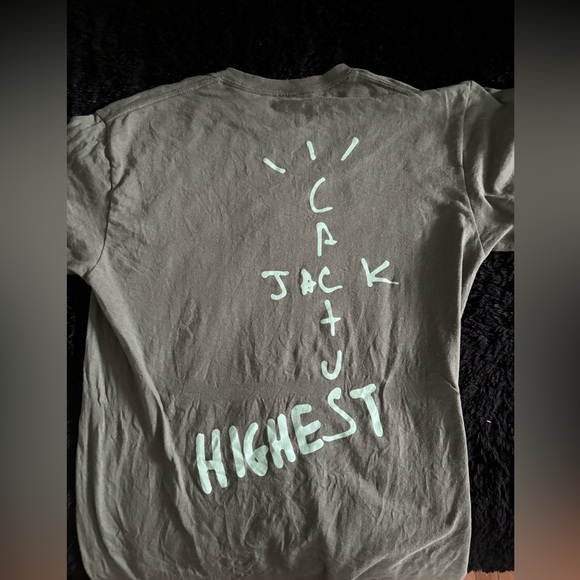 Medium Travis Scott Jordan Cactus Jack Highest T shirt olive - Picture 2 of 3